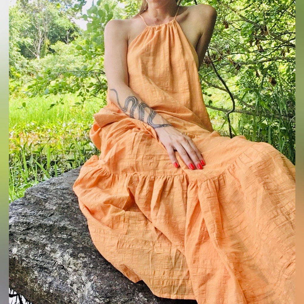 Textured Cotton Maxi Dress
